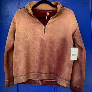 Free People Quarter Zip Sweatshirt, Size S